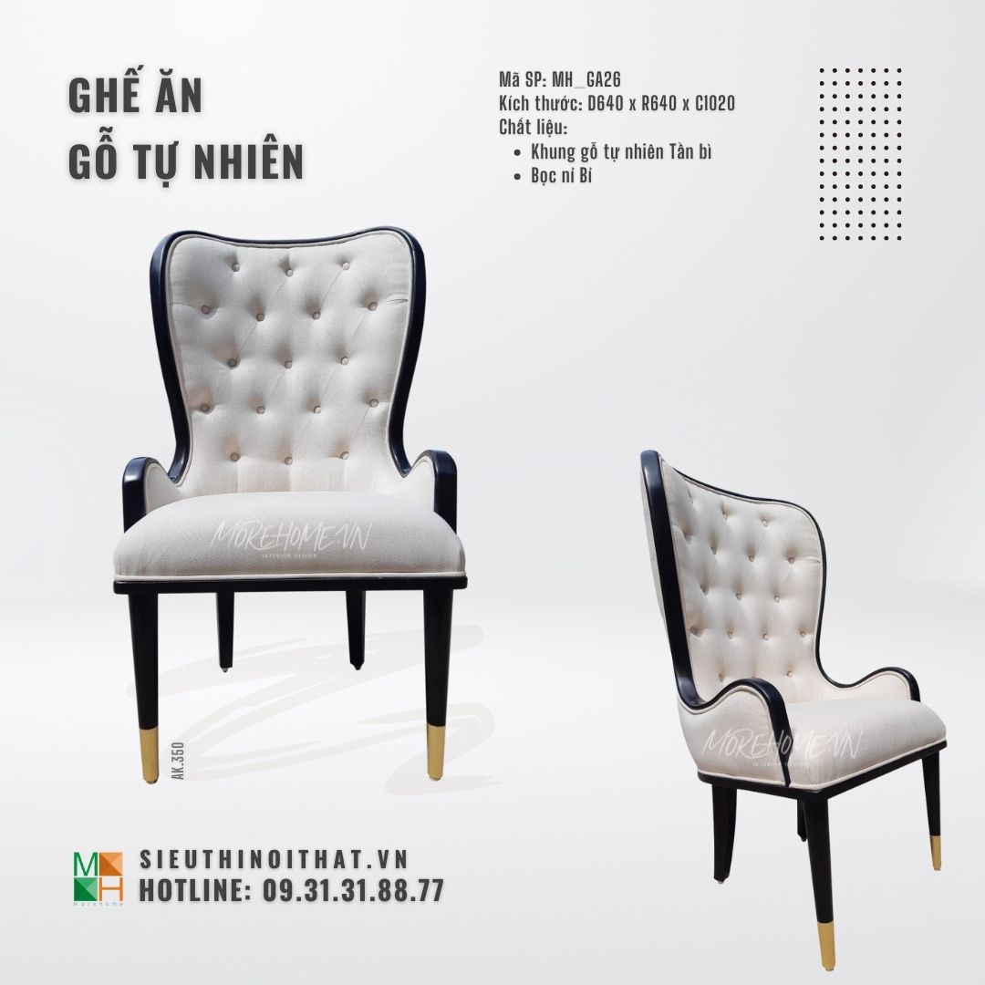  Ghế ăn gỗ tự nhiên MH - GA26